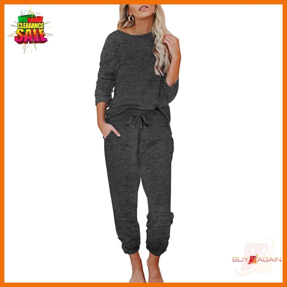 Soft Long Sleeve Pajama Set with Pockets, Joggers, Lounge Wear - Picture 1 of 8